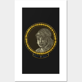 Melancholy Girl (frame gold celtic rope space) Posters and Art